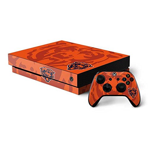 Skinit Decal Gaming Skin Compatible with Xbox One X Bundle - Officially Licensed NFL Chicago Bears Double Vision Design