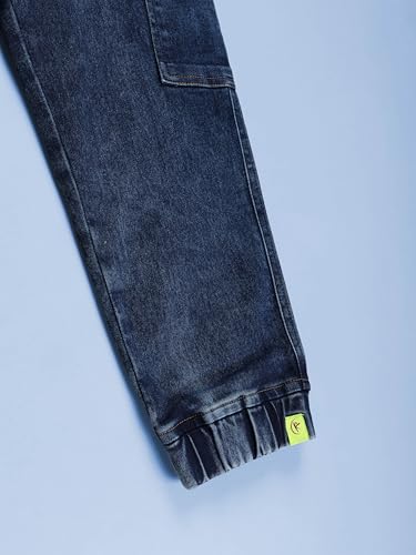 Image of KiddoPanti Boys Denim Cargo Jogger Pant