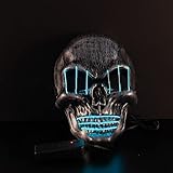 [Decoración perfecta] - Esta máscara LED purge es adecuada para todas las ocasiones de fiesta: Halloween, disfraces, fiestas temáticas, fiestas de disfraces, clubs, fiestas de maquillaje, cosplay, etc. Lleva esta brillante máscara para destacar entre la multitud.