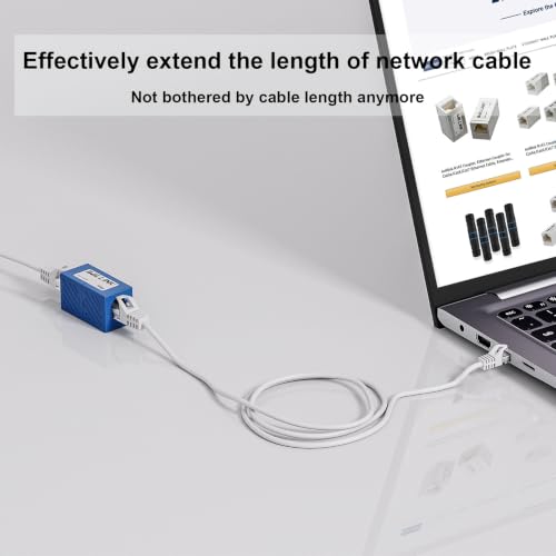Image of iwillink RJ45 Coupler Ethernet Connector, Female to Female, 50 Pack, Blue | Extender Adapter, For Cat7 Cat6 Cat5e Cat5 Ethernet Cable Female Connector