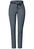Tunnelzugband Cecil Damen Casual Fit Jacquard Hose Night Sky Blue XL