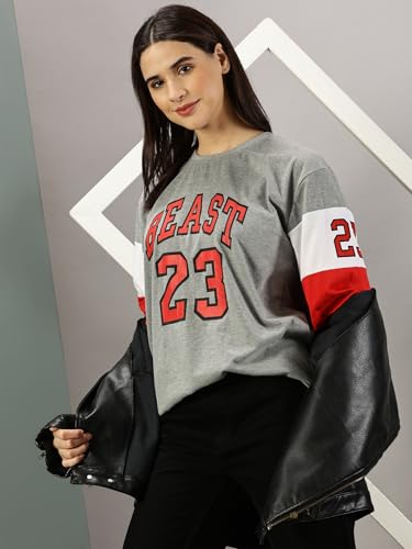 Image of RodZen Women's Cotton Loose Fit Oversized Printed T-Shirt