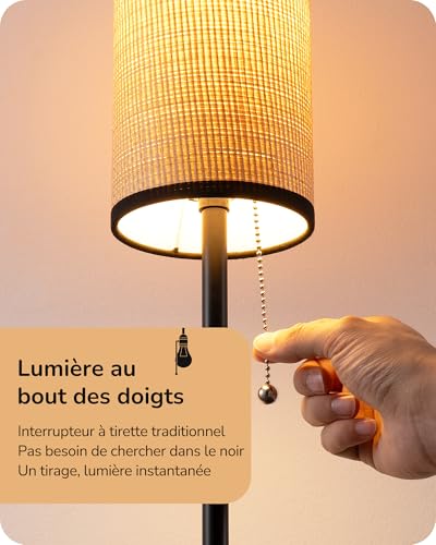 Lampadaire Moderne 160 cm Abat-jour tissé EDISHINE
