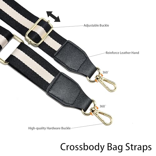 Image of Purse Strap Wide Replacement Crossbody Bag Straps, 1.5 inch Canvas Handbag Shoulder Strap, Adjustable Tote Belt（Gold Hardware