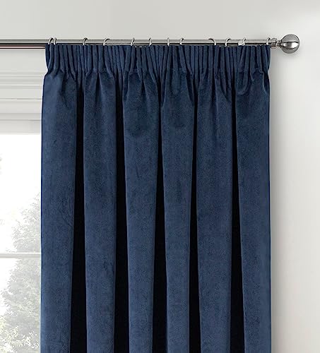 Enhanced Living Oxford Premium Velvet Navy Blackout Curtains for Curtains for Bedroom - Supersoft Tape Top Curtains - 90x90 inch (229x229 cm) - 2 x Curtain Panels - Image 4