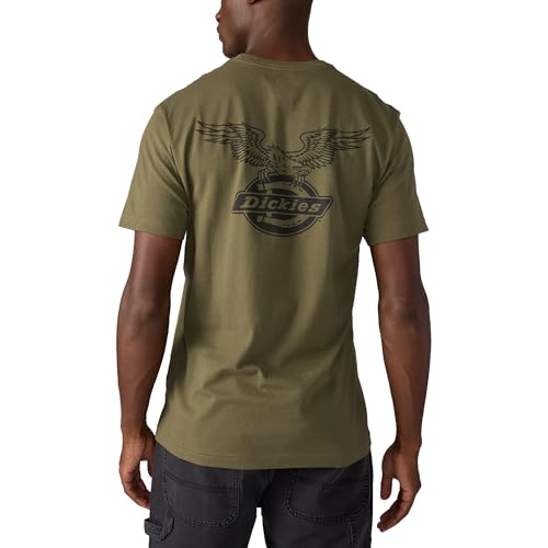 Dickies Mens United Short Sleeve Graphic Tee Military Green Large