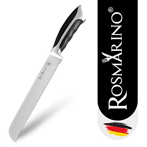 ROSMARINO Couteau à Pain Couteau de Cuisine en Acier Inoxydable pour Un Usage Polyvalent - Manche sûr, Confortable et équilibré Cover