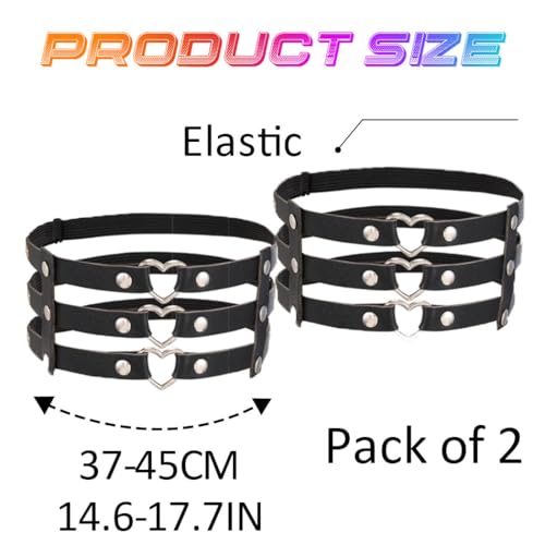 COSYDAYS Black Thigh Garter Belt Punk Leather Leg Harness Rave Thigh Straps for Women3