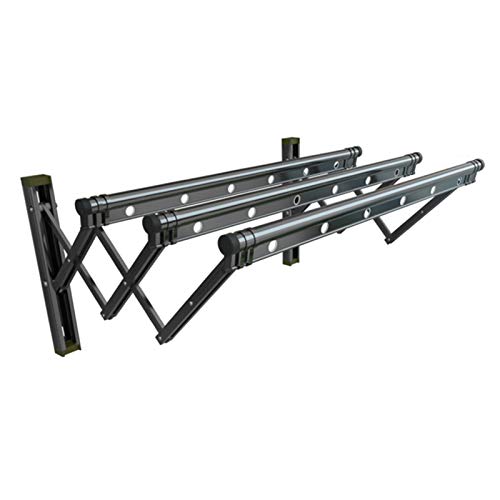 LTLWSH Stendibiancheria a Parete, Stendino A Fisarmonica, Estraibile, Stendipanni in Alluminio, Stendino Estensibile per La Lavanderia, Stendibiancheria da Muro Poco Ingombrante,3rod