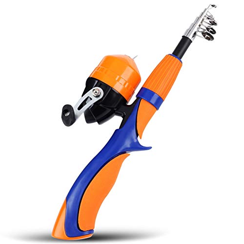 Angelrolle 1,25 m / 1,6 m Eisangeln und geschlossenem Gesicht, Spinnangelrolle, Kombi-Angelset für Kinder, für…