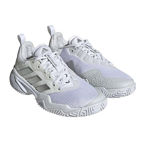 adidas Womens Barricade White/Silver Metallic/Grey One 10.52