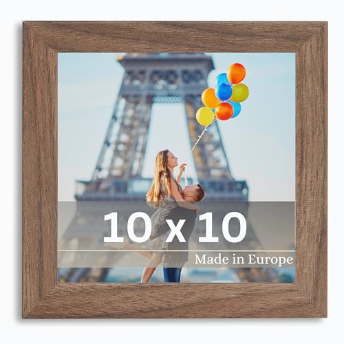 Victor Cadre Photo Klee 10x10 cm en Brun - Simple et Moderne en Bois - Châssis pour l'image 10x10 Marron