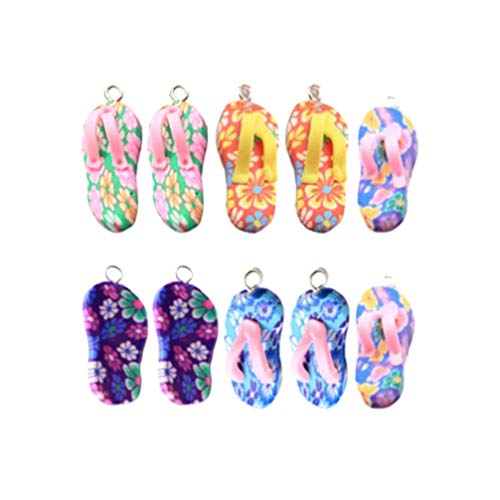 10st Flip-flop-ornamente Charms Zum Basteln Von Schmuck Schmuckanhänger Flip-flop-charme Flip-flop-halskettenanhänger Mini-schlüsselanhänger Bastelzauber Einzigartig Schlüsselbund