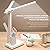 LED Desk Lamp with 3 Color Modes – Stepless Dimming Study Light for Home Office, Small Desk Light & Eye-Caring White Desk Lamp with USB-C Charging (FOLD-699ADUAL)