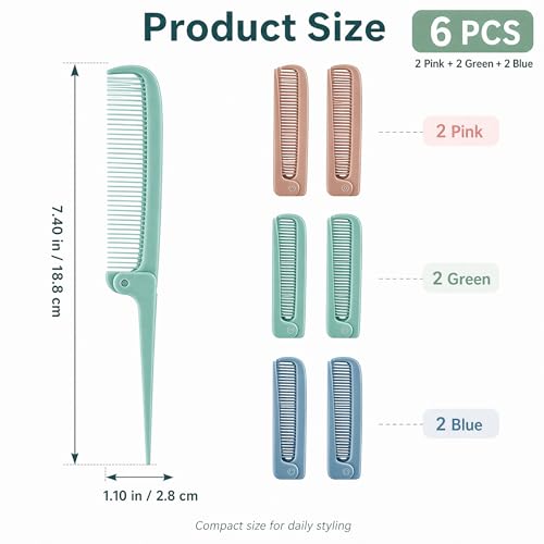 Set de 6 Peines Plegables para Peinar y Seccionar miniatura 3