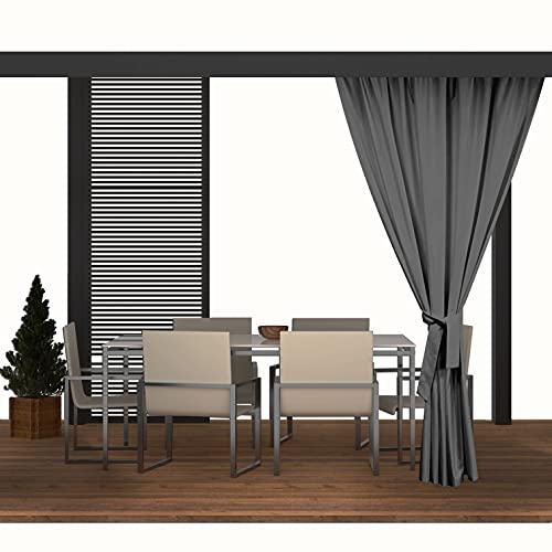VIPRO GROUP Gartenvorhänge an Tunneln - wasserdichte Vorhänge 155x220cm Ideal für Altana/Terrasse/Garten - Vorhang Blickdicht Schützt Wirksam vor Sonnenlicht und Regen (Dunkelgrau) Cover