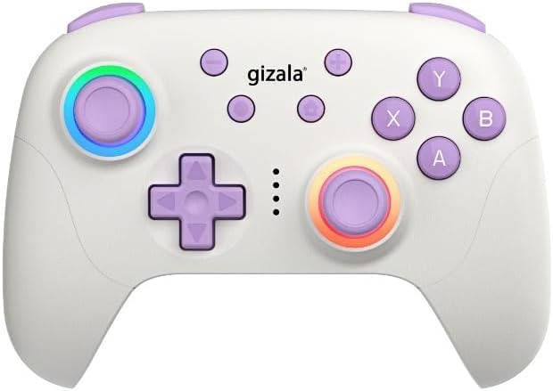 gizala Kablosuz Oyun Kontrolcüsü Gamepad Hall Effect Triggers Joystick Game Controller Switch 2 / Switch/PC/Steam/Android/IOS (Beyaz)