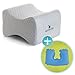 Comfywise White Orthopedic Knee Pillow for Side Sleepers: Memory Foam Leg Wedge for Joint and Back Pain, Sciatica Nerve, and Sleeping Relief plus More