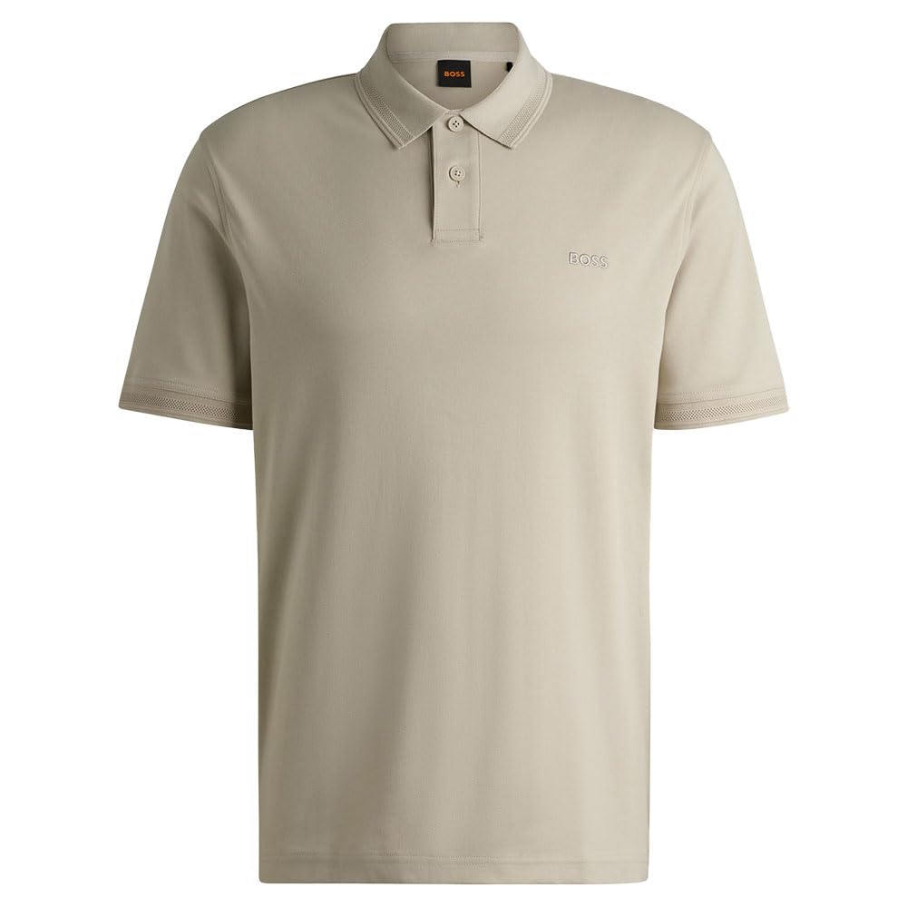 Boss Light/Beige Pe Interlock Relaxed Fit Polo - X-Large