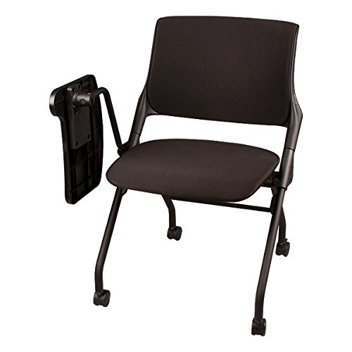 Image of Learniture Upholstered Tablet Arm Mobile Nesting Chair with Flip-Up Seat NOR-SYS3030-SO, Black