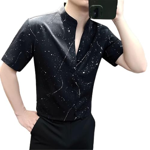 Chemise manches courtes style chinois col mao pour vos soirées d'été décontractées