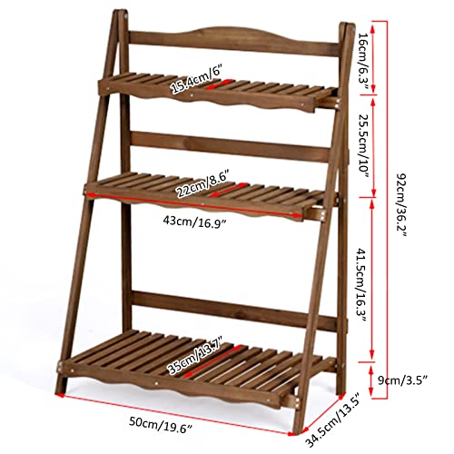 3Tier Wooden Potting Storage Shelf, Large Capacity Garden Potting