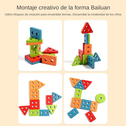 Jeu de blocs mathématiques en bois pour classer et empiler