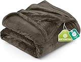Utopia Bedding Fleece Blanket King Size Brown 300GSM Luxury Fuzzy Soft Anti-Static Microfiber Bed Blanket (90x102 Inch)