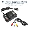 Power Supply and Cable Compatible with N64, AV Cable for N64, AC Power Supply Adapter and AV Composite Video Cable Cord Compatible with N64 #1