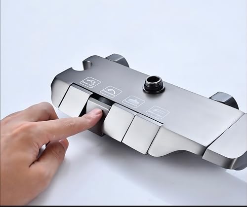 Image of 24x7 eMall Piano Keys Shower Set, Top Shower, Hand Shower, Hot and Cold Mixer, Greyish Black For Bathroom Toilet Bathing.