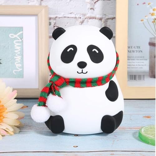 Image of Rechargeable Cute Panda Night Light for Kids| 7 Color Changing Silicone LED Light with USB Charging Cable |Soft & Safe Lamp for Kids, Baby,Children Room & Bedroom Decor