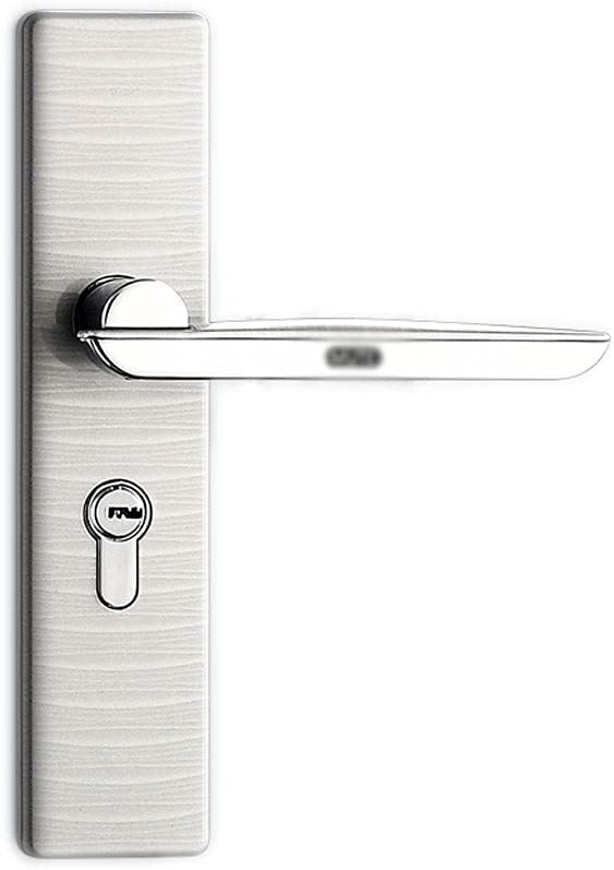 Door Knob Lever Mute Door Lock Door Levers, Door Handle with Key Inside Left and Right for Bedroom Study Room Bathroom Door Lock with Handle (Color : Style A Silver Left Inner)