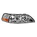 TRQ Driver and Passenger Side Headlight Assembly Set Compatible with 05-11 Lincoln Town Car Halogen Only