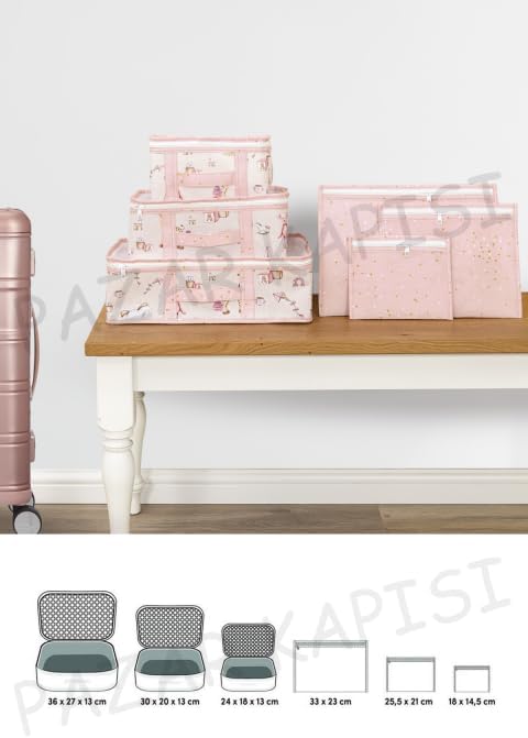 Pazar Kapısı Baby Yeni Doğan Seti - Bavul Organizer, Bakım ve Alt Bakım Çantası (Pembe) - Görsel 2