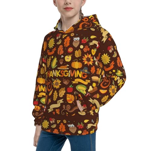 Thanksgiving Autumn Kid Hoodies Boys Sweatshirts Girls Pullover with Pocket2