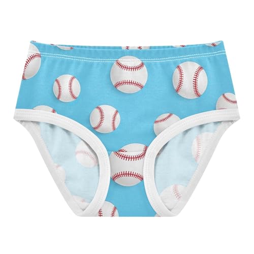 Cotton Toddlers Underwear Floral White Baseballs Red Stripes Blue Little Girl Panties Funny Kids Briefs Undies 2t