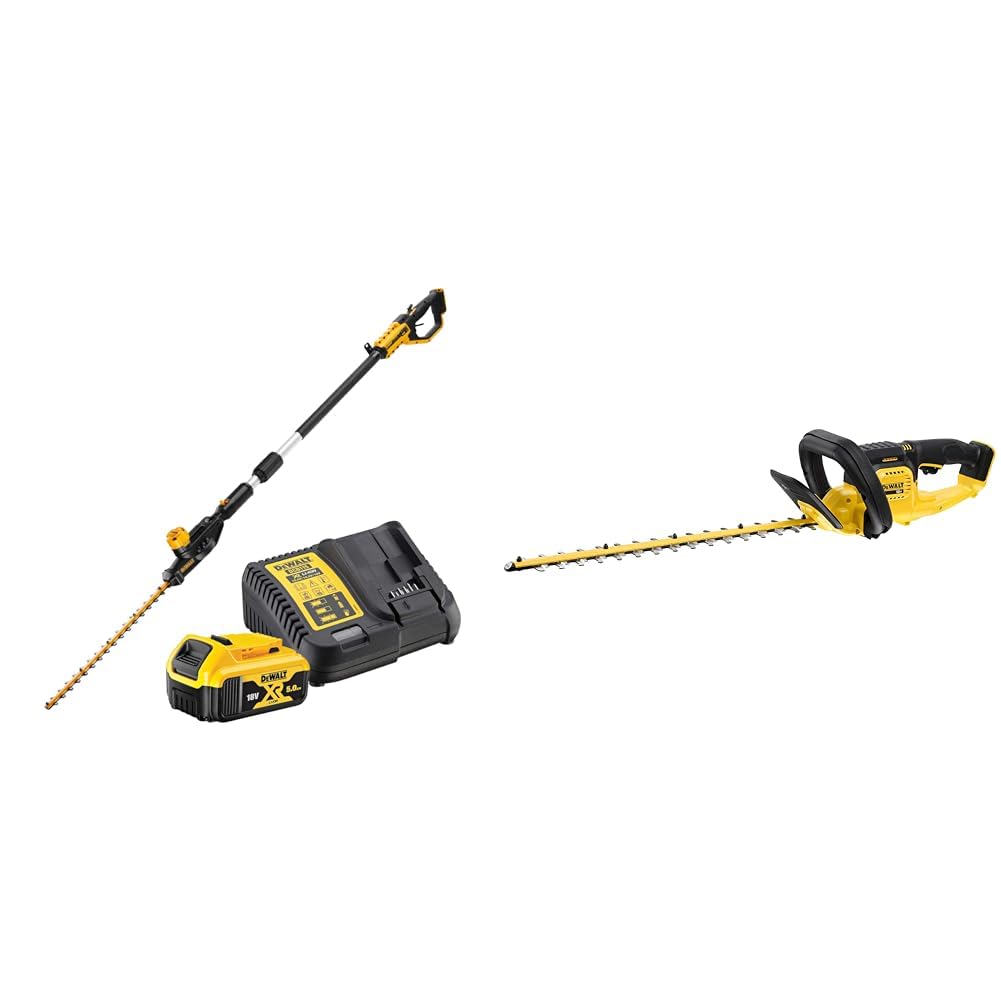DEWALT - Taille-Haies sur Perche Brushless XR 18V 5Ah Li-Ion & Taille-Haies Brushless XR 18V 5Ah Li-Ion - DCMHT563N-XJ - Taille Haie Électrique sans Fil avec Poignée Multidirectionnelle