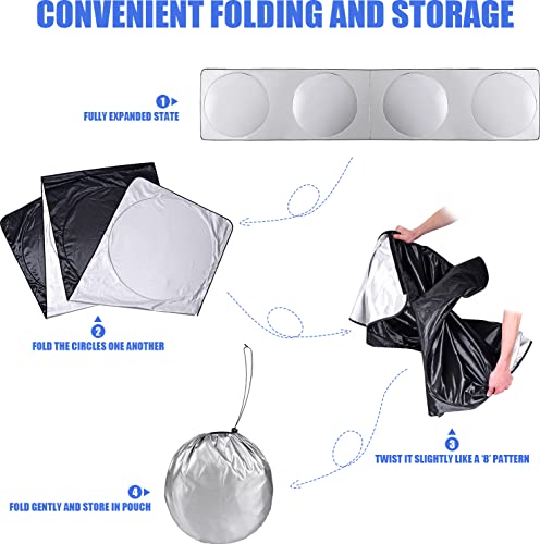 Semi-Truck Sun Shade For Windshield & Side Windows,240T Windshield Sun Shade Maximum Coverage Windshield For Truck To Block Uv/Sun Heat Rays Semi Truck Accessories,For Semi/Commercial/Rv/Big Rig Truck #TOP5
