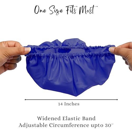 Image of BodyHerbals Reusable Shower Caps in a Beautiful Zip Bag For Women & Men 100% Water Proof | For Homes Spas, Salons, Hair Treatments & Hotels | Travel Essential | Free Size Reusable Bath Cap for Home, Spa, Salon, Hotel & Hair Treatments | Travel Essential (Set 1)