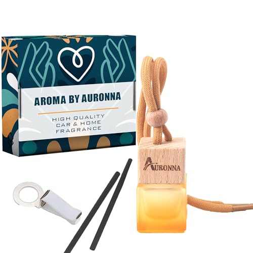 Auronna Car Air Fresheners Million For Him Car Diffuser – Refresh Your Drive With Long Lasting Fragrance – Vent Clip, Reed Sticks, Wooden Cap & Cube Bottle With 8ml Filling (Million For Him)