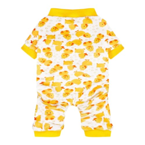 Paiaite Dog Pajamas Onesie: Comfortable Four-Legged Apparel for Small, Medium, & Large Dogs, Polyester Material for Comfort, Wrinkle Resistance, Moisture Wicking, Stretchiness Cartoon Duck M