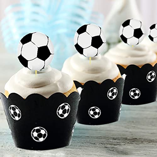 Maigendoo 48Pcs Sports Party Supplies Cupcake Toppers And Wrappers Cute Cake Toppers Football Cupcake And Cake Decoration Soccer Theme Birthday Party Decor For Boys Girls Baby Shower #TOP3