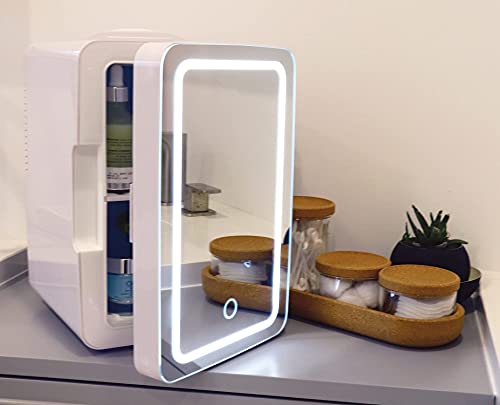 Mini koelkast 8L met LED spiegel kleine koelkast voor kleine cosmetica koelkast in slaapkamer, zeer geschikt voor huid… - Image 4
