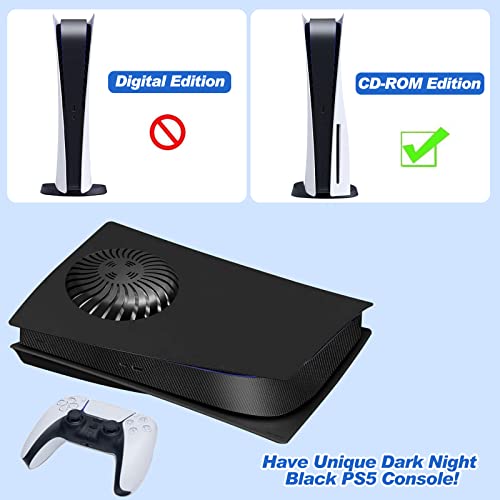 Ps5 Plates With Vent, Shockproof Ps5 Cover Plates With Ps5 Middle Skin, Hard Abs Ps5 Replacement Shell Plates Anti-Scratch Ps5 Console Cover Ps5 Face Plates For Ps5 Console Disc Edition - Matte Black #TOP4