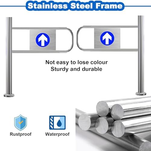 Stainless Steel Automatic Swing Gate - One-Way Safety Door for Markets, Libraries & Stores - 100x100 cm Pedestrian Access Gate, Durable & Secure