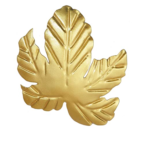 Image of CraftVatika Metal Decorative Maple Leaf Wall Decor Art Showpiece (Golden, 5.5 x 5 Inches) - Set of 6