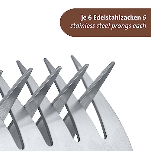 Westmark Fleischkrallen – Krallen zum Reißen und Zerkleinern von Fleisch, ideal für Pulled Pork, praktisches Küchen-, Grill- und BBQ-Zubehör – Edelstahl, 2 Stück