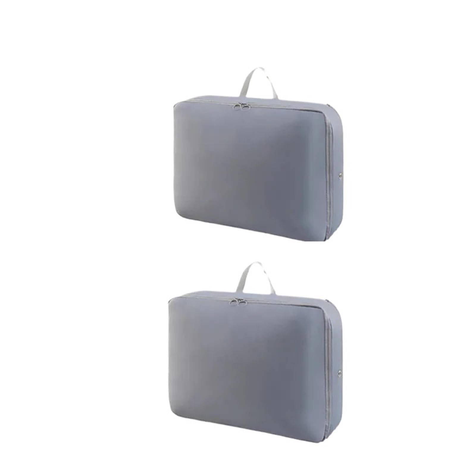 2PCS Zipper Compression Bags for Duvet Storage - Space Saving Organizer for Clothes, Blankets, and Comforters(Gray 2pcs)