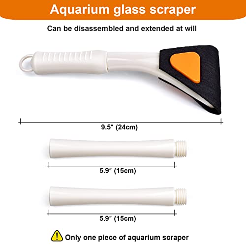 Weaverbird Aquarium Scraper Scrubber Combo Kit, Aquarium Fish Tank Cleaning Brush,Reusable Fish Tank Cleaner Algae Clean Brush Double Face Cleaner For Glass Tank,54Cm Length #TOP2