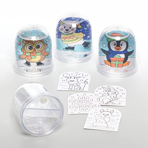 Baker Ross FC266 Kit Globos de Nieve Amigos Polares - Paquete de 4, Suministros Creativos de Arte y Manualidades para que los Niños Hagan y Decoren